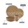 Imagem de Conjunto Aparelho De Jantar Completo 16 Peças Cerâmica Porcelana Oxford Flat Ocre