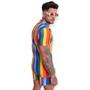 Imagem de Conjunto Arco Iris Listrado Camisa + Short Pride Bandeira Lgbt