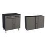 Imagem de Conjunto Armário Aéreo 2 Portas com Balcão 2 Portas 2 Gavetas Multibox