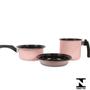 Imagem de Conjunto Baby 3 pçs Rosa Esm. Indução Cooktop Elétrico a gás