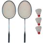 Imagem de Conjunto Badminton Kit 2 Raquetes + 3 Petecas + Bolsa Jogo Raqueteira Completo Esporte Presente Criança Adulto Adolescen