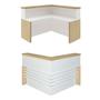 Imagem de Conjunto Balcão Atendimento e Balcão com Gavetas Cor Carvalho com Branco
