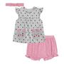 Imagem de Conjunto Bata de Bolinha e Shorts Listrado com Faixa