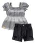 Imagem de Conjunto Bata Menina + Short Linho 100% Algodão - Anjos Baby