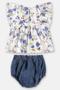 Imagem de Conjunto bebê blusa e short jeans floral azul