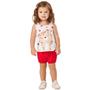 Imagem de Conjunto Bebe Blusa Off White Gatinho E Short Vermelho Kiko E Kika 