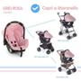 Imagem de Conjunto Bebê Conforto Grid Rosa Com Base - Galzerano