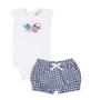 Imagem de Conjunto bebê feminino body e shorts xadres