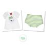 Imagem de Conjunto Bebê Menina Kyly Bata Malha Trabalhada Calcinha Algodão Branco/Verde