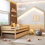 Imagem de Conjunto Bicama Solteiro Infantil Prime com Grade de Proteção e Moldura em Led Dream Decor Casatema