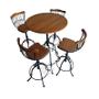 Imagem de Conjunto Bistrô com Mesa e 4 Banquetas Reguláveis em Madeira de Demolição Sudeste Rústico