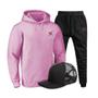 Imagem de Conjunto Blusa Casaco Calça Moleton Boné Extreme Rosa