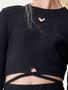 Imagem de Conjunto Blusa Com Amarração E Calça Flare Preto Catavento