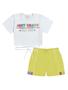 Imagem de Conjunto Blusa Com Amarração E Short Branco E Verde Abrange