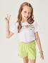 Imagem de Conjunto Blusa Com Amarração E Short Branco E Verde Abrange
