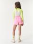 Imagem de Conjunto Blusa com Recorte e Short Amarelo Neon e Rosa  Catavento