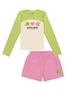 Imagem de Conjunto Blusa com Recorte e Short Amarelo Neon e Rosa  Catavento
