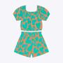 Imagem de Conjunto Blusa Cropped e Shorts Estampa Corações Infantil Feminino Kyly 1000261