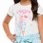 Imagem de Conjunto  Blusa e Short Infantil Verão Munlie Azul Xadrez tam 6