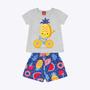 Imagem de Conjunto Blusa e Shorts Abacaxi Infantil Feminino Kyly 1000207