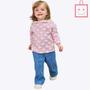 Imagem de Conjunto Blusa em Pelo Poá com Calça Flare Jeans Bellini Infantil Feminino Infanti 71503