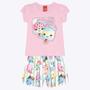 Imagem de Conjunto Blusa Manga Curta e Shorts em Malha Estampado Infantil Menina Kyly 1000213