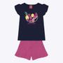 Imagem de Conjunto Blusa Manga Curta Estampada e Shorts em Malha Infantil Feminino Kyly 1000235