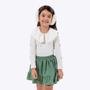 Imagem de Conjunto Blusa Manga Longa com Bolero Peluciado e Saia Infantil Feminina Vigat 4843