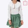 Imagem de Conjunto Blusa Manga Longa com Bolero Peluciado e Saia Infantil Feminina Vigat 4843