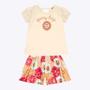 Imagem de Conjunto Blusa Mangas com Detalhe Franzido e Shorts com Bainha Infantil Feminino Kyly 1000215