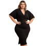Imagem de Conjunto Blusa Morcego + Saia Midi Modeladora Canelada Lápis Feminino
