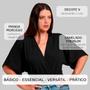 Imagem de Conjunto Blusa Morcego + Saia Midi Modeladora Canelada Lápis Feminino