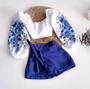 Imagem de Conjunto Blusa + Short-Saia Azul Infantil Menina