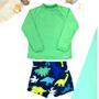 Imagem de Conjunto Blusa + Sunga Infantil Menino Praia Proteção Solar