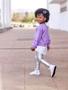 Imagem de Conjunto Blusão Com Camisa E Legging Lilás E Prata Catavento