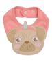 Imagem de Conjunto body e babador Best Club Baby listrado rosa goiaba e creme com bordado cachorro