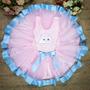 Imagem de Conjunto Body e Saia de Tule Infantil Juvenil Fantasia Carnaval Halloween Chuva de Amor Rosa e Azul