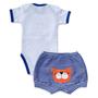 Imagem de Conjunto body e shorts Best Club Baby branco e azul com bordado cachorro