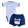 Imagem de Conjunto body e shorts Best Club Baby branco e azul marinho com bordado cachorro de óculos