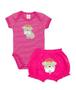 Imagem de Conjunto body e shorts Best Club Baby listrado pink com bordado cachorro