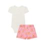 Imagem de Conjunto Body em Canelado e Shorts em Molecotton Off/Rosa - Kukiê