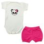 Imagem de Conjunto Body Panda Laço Rosa Manga Curta + Shorts