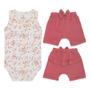 Imagem de Conjunto Body Regata/Shorts Menina Coelho E Rosas Mini &amp Co