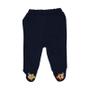 Imagem de Conjunto Body Suedine Manga Longa Ab. Liso + Colete Listrado Bordado Urso + Calça Suedine Bordado Co