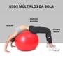 Imagem de Conjunto Bola De Pilates Vermelha 65 Cm E Bomba de Ar Dasshaus Bola Yoga Bola De Academia Ginastica