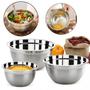 Imagem de Conjunto Bowls 3 Potes Tigelas de inox Multiuso Bolo Salada
