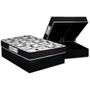 Imagem de Conjunto Box Baú Queen: Colchão Molas Luckspuma D33 Supreme Pró Saúde Black + Base CRC Suede Black (158x198)