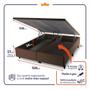 Imagem de Conjunto Box Baú Sheffield Cinza 158x198x72 c/ Molas Ensacadas