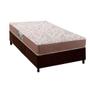 Imagem de Conjunto Box Solteiro: Colchão Anatômico Herval Compact AG 65 / Durabilli Bordado Double Side + Base CRC Suede Brown (88x188)