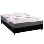 Imagem de Conjunto Box Viúva: Colchão Espuma Polar D45 Pérola Grey + Base CRC Suede Black (128x188)